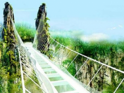 张家界玻璃桥主梁日前合龙