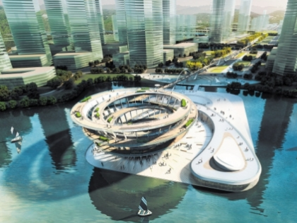 梅溪湖城市岛钢结构工程近日封顶